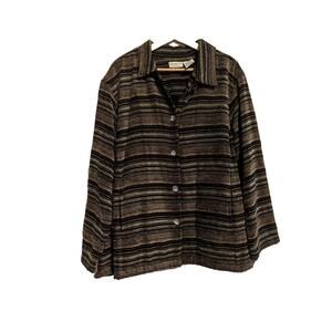 white stag black and red‎ striped button down jacket size 22W